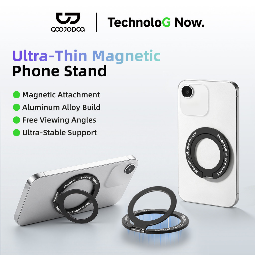 GOOJODOQ Magnetic Phone Stand Compatible with MagSafe 180° Flexible Angle Bare Metal Texture Grip