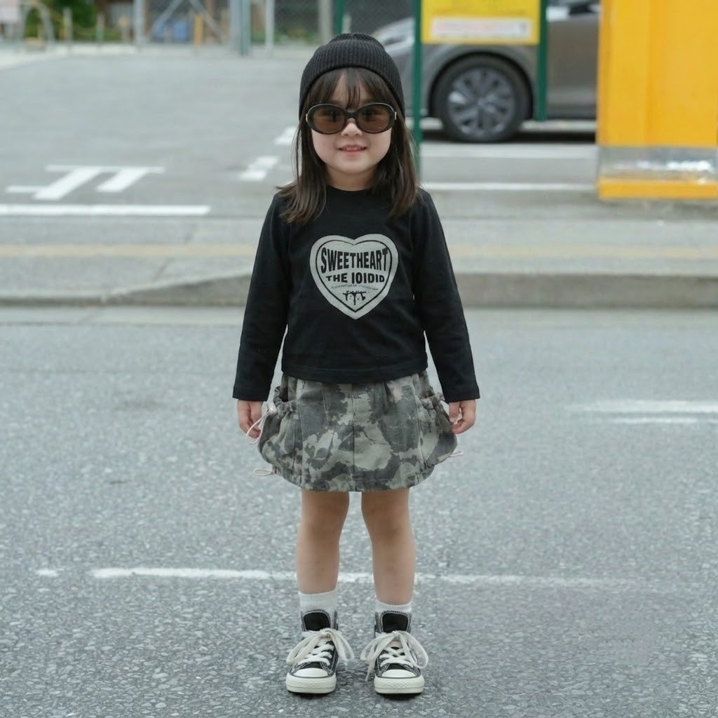 Theioioio เสื้อยืดแขนยาวเด็ก ลายหัวใจ ผ้าคอตตอน 100% นุ่มสบาย 80-120cm TLA30064
