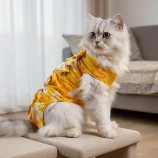 เสื้อหลังผ่าตัดแมว เสื้อกันเลียแมว ชุดแมวทำหมัน ป้องกันเลียแผล ระบายอากาศ ใส่สบาย ผ้านุ่ม