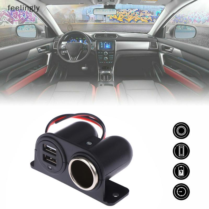[S&H] 12V / 24V Power Outlet 2x USB Charger Car Plug Tru {TH}
