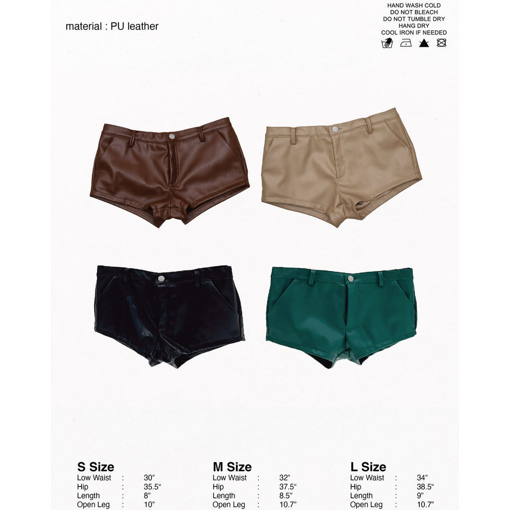 Piccoro - Hot Leather Shorts กางเกงขาสั้นหนัง