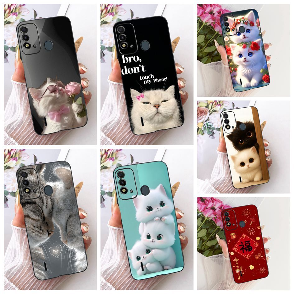เคสนิ่มสําหรับ Itel P37 P651L / P37 Pro / Vision 2S / Vision 2 Plus P681L ปลอกน่ารักการ์ตูนแมวสุนัขร