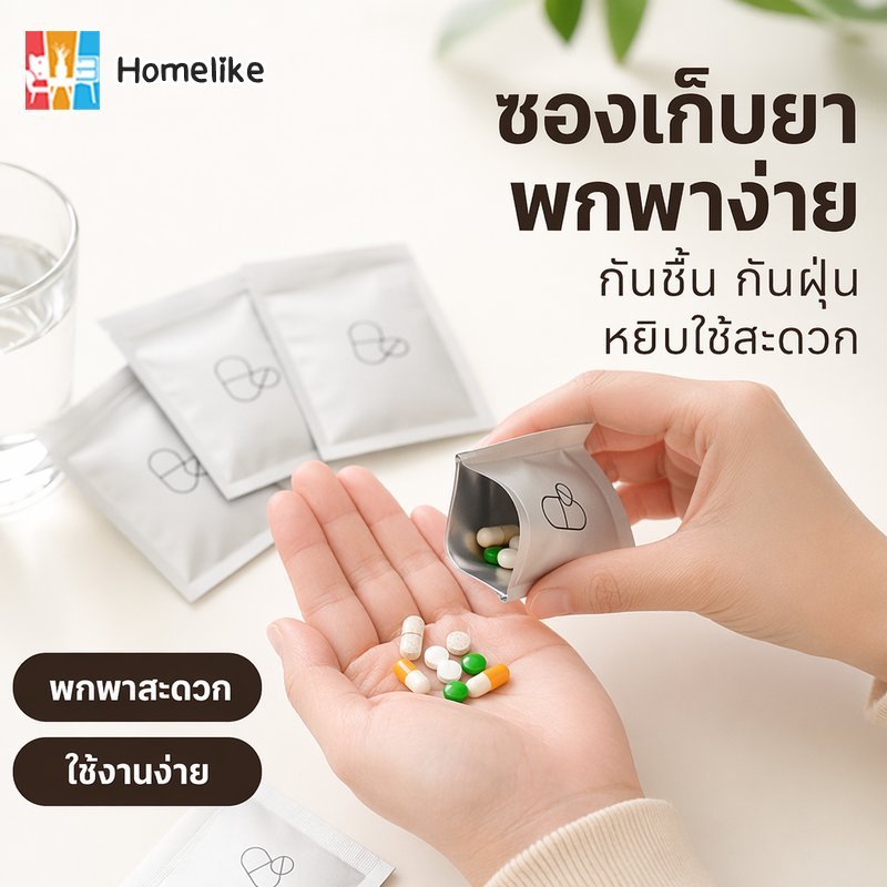 ซองฟอยล์ใส่ยา ถุงเก็บยา ขนาดเล็ก กันชื้น กันแสง ซิปล็อค พกพา 30 ชิ้น สำหรับยา วิตามิน ผงยา