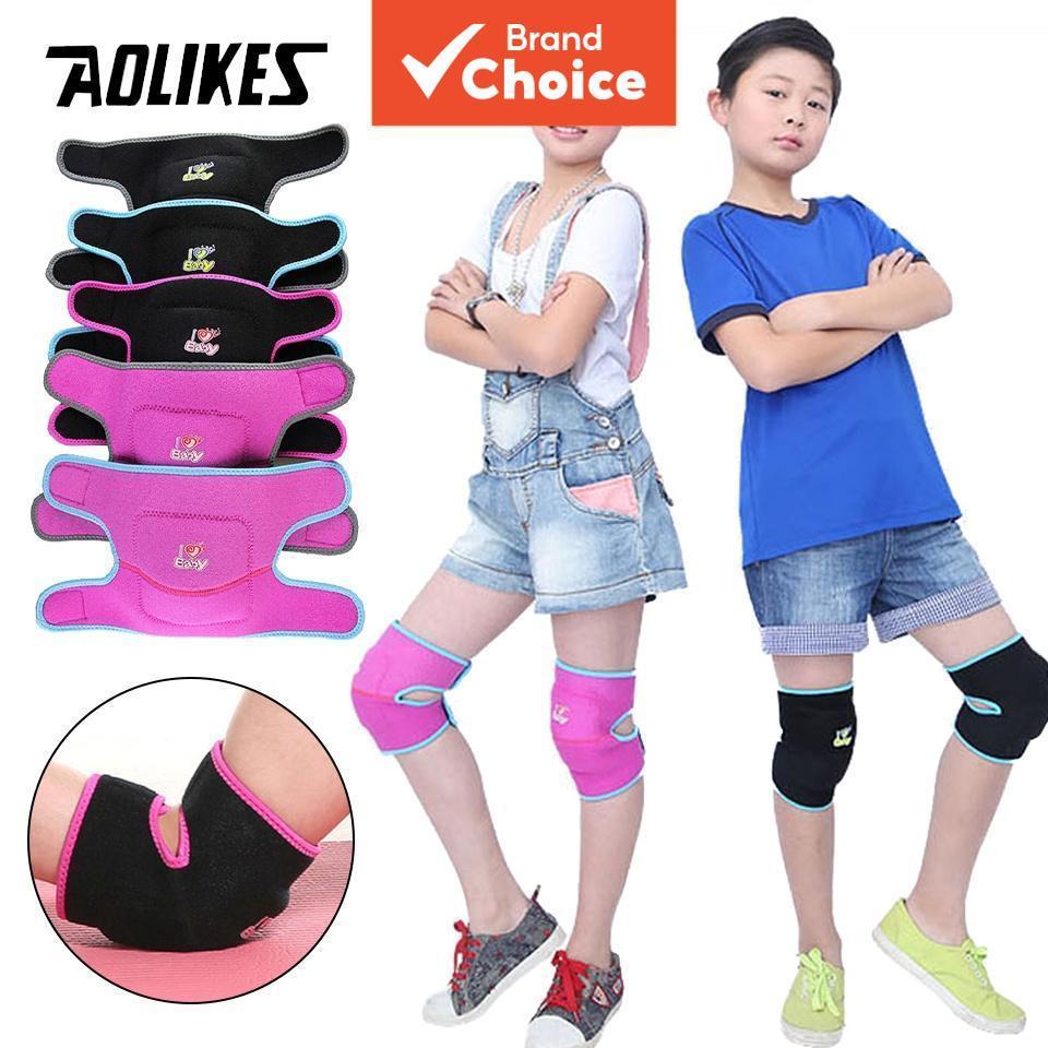 AOLIKES 1 คู่ สนับเข่าฟองน้ํา ระบายอากาศ กันลื่น กันกระแทก ซิลิโคน สําหรับเด็กและวัยรุ่น เล่นกีฬาและทํากิจกรรมกลางแจ้ง