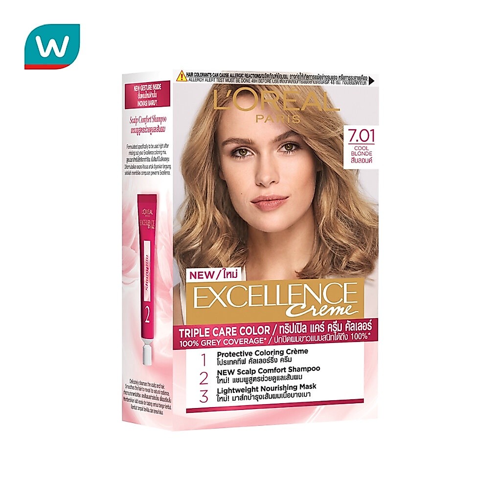 L'Oreal ลอรีอัล ปารีส เอ็กซ์เซลเลนซ์ ครีม เบอร์ 7.01 สีบลอนด์