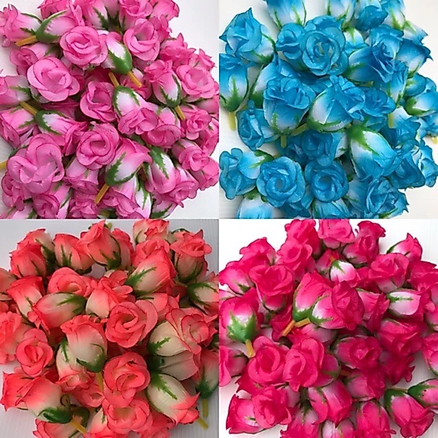 ดอกกุหลาบตูม ดอกกุหลาบวาเลนไทน์ สี ทู-โทน (ย้อม)