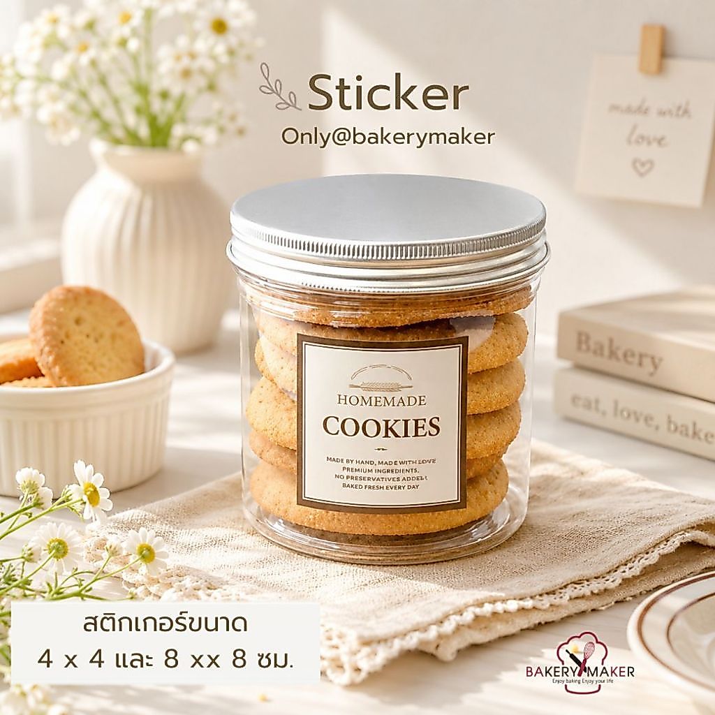 สติกเกอร์  Homemade Cookies  30 ดวง /  sticker สติกเกอร์