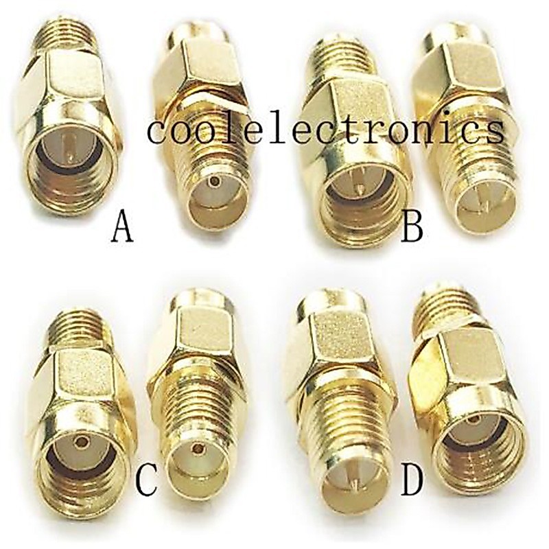 SMA Male Plug To SMA Female RP-SMA to RP-SMA Female RF อะแดปเตอร์เชื่อมต่อ 2 ชิ้น