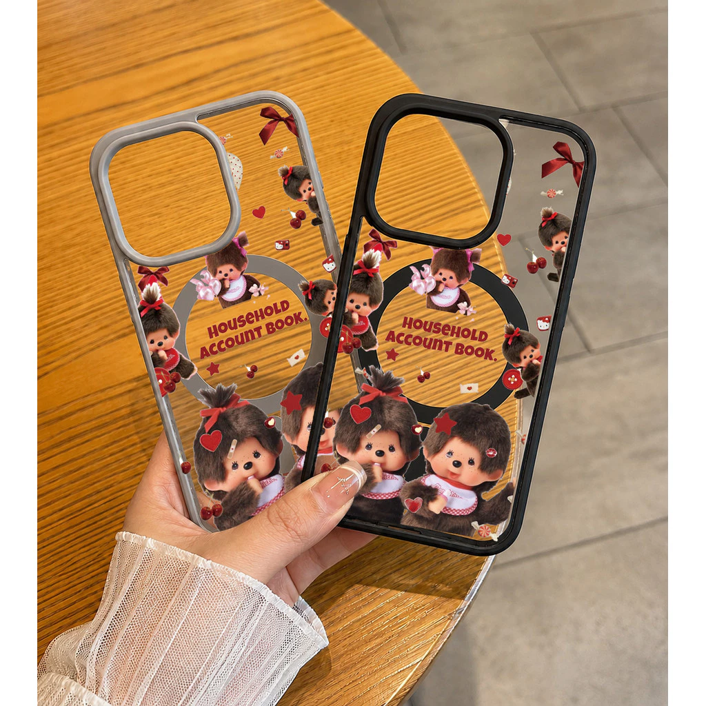 Monchhichi -เคสแม่เหล็กกันกระแทก iPhone17/16/15/14/13/12/11 Pro Max Plus Samsung A06/A16/A15 5G/S24 Ultra/S25 H59