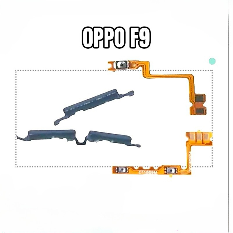TOMBOL แพ็คเกจยืดหยุ่น+ปุ่มตัวนอกบน Off Volume Oppo F9