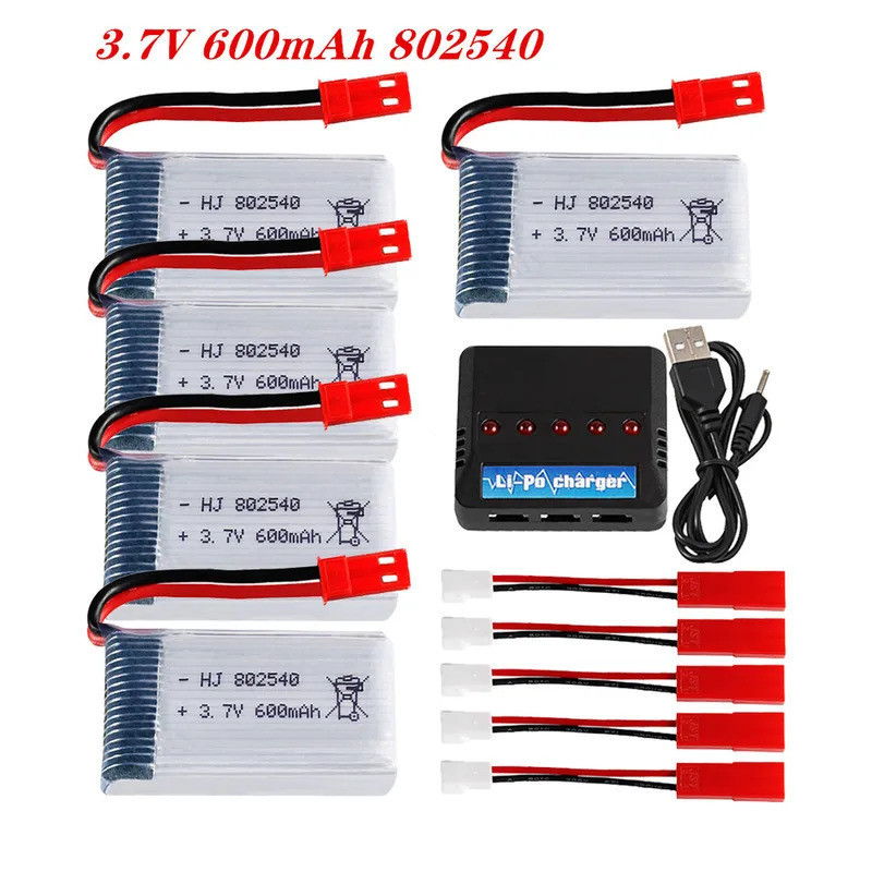 3.7v 600mAh แบตเตอรี่ Lipo และปลั๊ก Jst สําหรับ 1315S HJ819 HJ818 509W DFDF161 X400 X500 X800 RC Qua