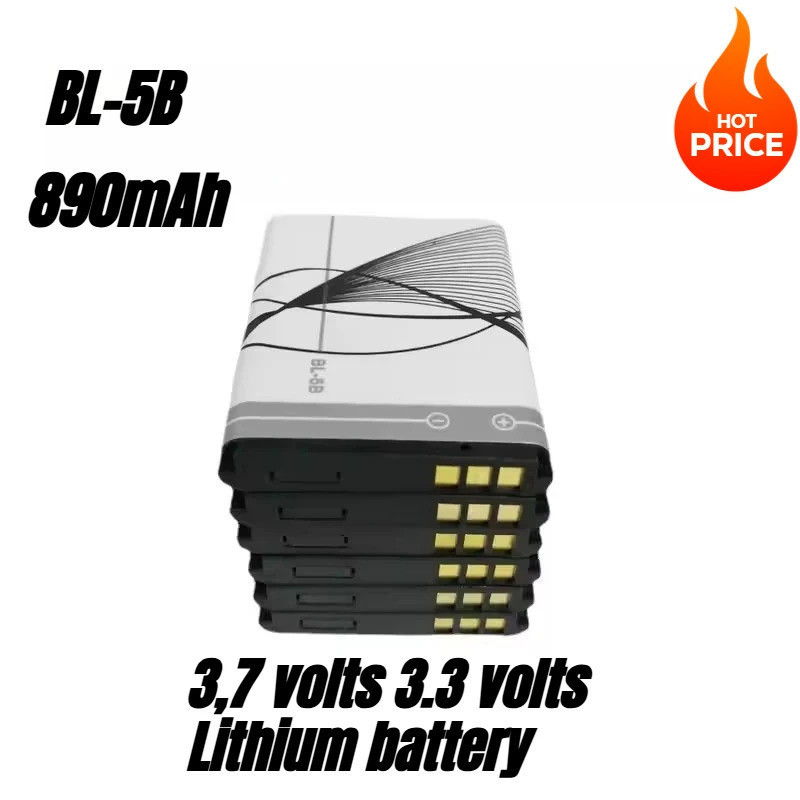 BL-5B 890mAh แบตเตอรี่ 5300 5320 5070 N80 N83 6120c 7360 3230 3220 5200 6020 6021 โทรศัพท์มือถือแบตเ