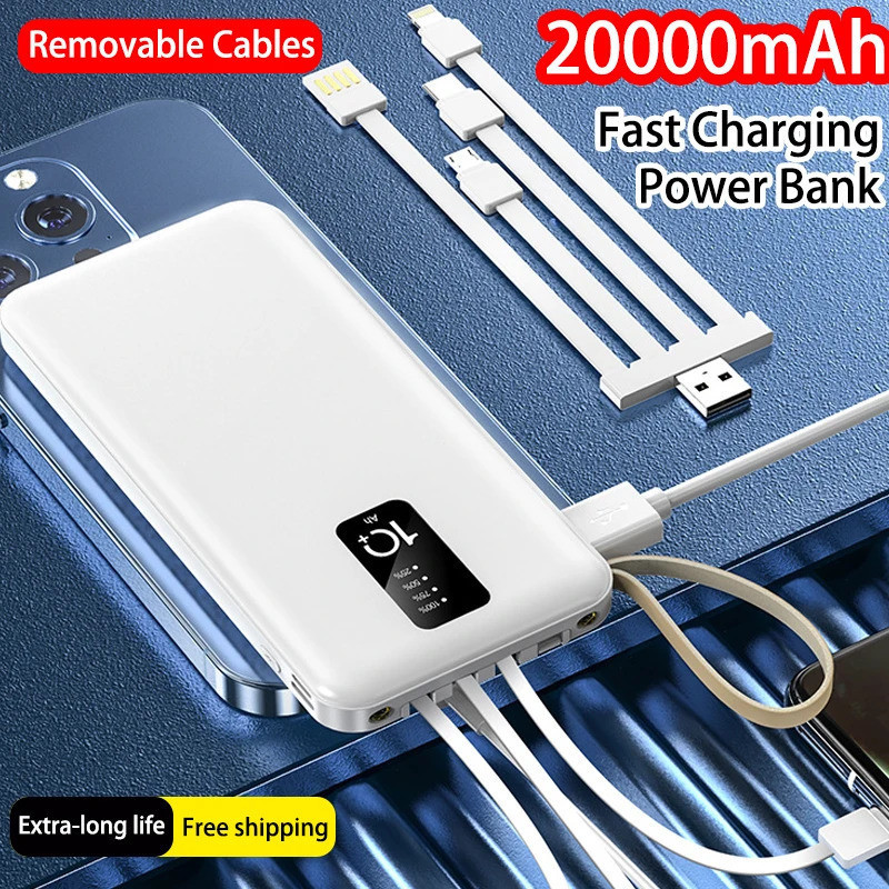 20000mAhPower Bank ความจุสูงชาร์จเร็ว Powerbank ชาร์จแบตเตอรี่ภายนอกแบบพกพาสําหรับ IPhone Samsung Hu
