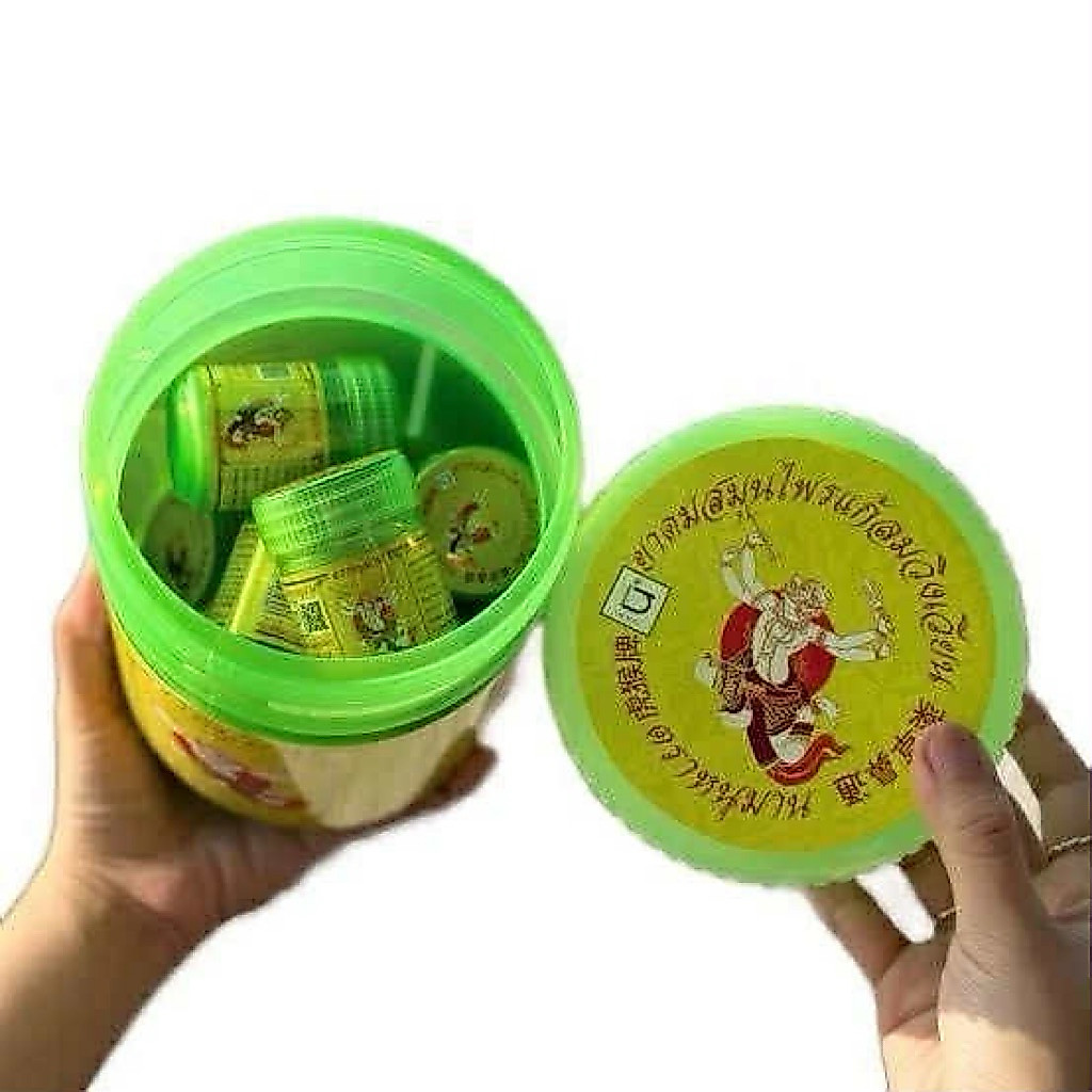 กระปุกออมสินยักษ์ ตราหนุมาน พร้อมยาดมสมุนไพรขวดใหญ่ 5 กรัม จำนวน 3 ขวดพร้อมส่ง