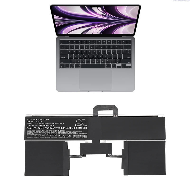 Cameron Sino 11.55V 4550mAh แบตเตอรี่ A2669 661-26150 สําหรับ Apple Macbook Air 13 "M2 A2681(EMC 407