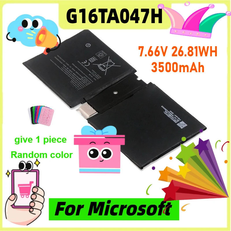 G16TA047H DYNU01 แบตเตอรี่แล็ปท็อปสําหรับ Microsoft Surface go 2 1901 1926 Series G16TA047H 7.66V 35