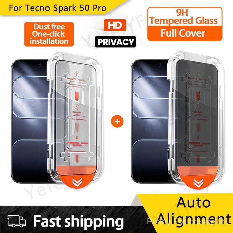 Tecno Spark 50 Pro Spark 50 GO 3 2 1 1s 2024 2023 40C 40 30 30C 20C Pro ติดตั้งง่าย HD/ความเป็นส่วนตัวป้องกันหน้าจอพร้อมเครื่องมือติดตั้ง