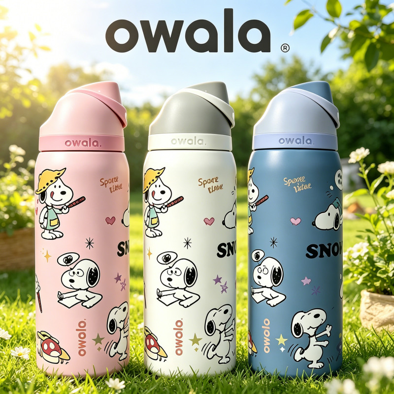 Owala FreeSip Insulated Tumbler 24oz 32oz, 304 สแตนเลสสตีลฟาง,Leakproof BPAฟรีขวดสําหรับกีฬาGymเดินป่าTravel