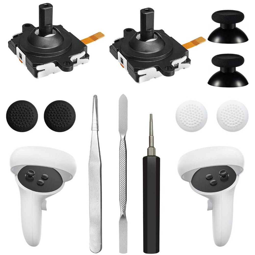 3D Analog จอยสติ๊กเปลี่ยนชุดสําหรับ Quest 2 & 3 VR Controller Thumbstick Rocker โมดูลซ่อมอุปกรณ์เสริมสําหรับ Meta Quest 3