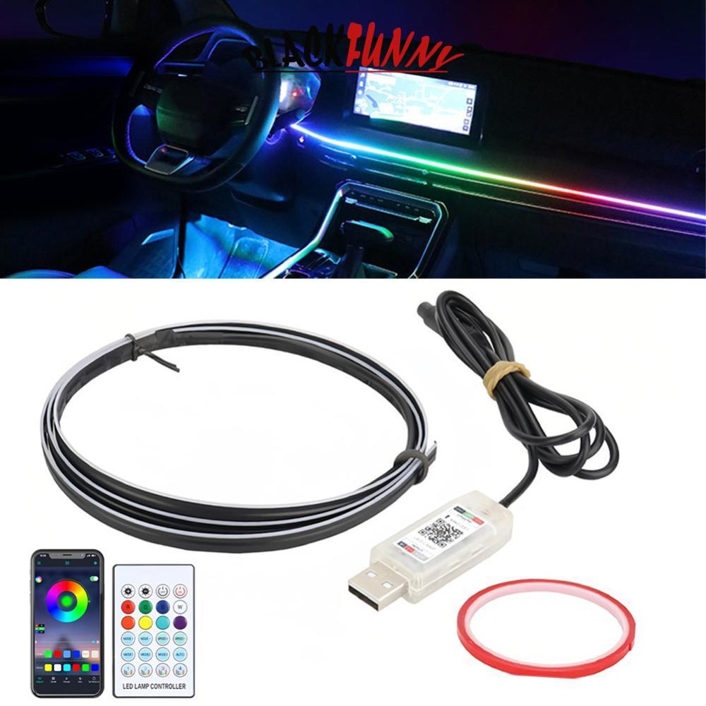 BLACKFUNNY 110 ซม.รถ Ambient ไฟ USB APP ควบคุมระยะไกล LED ภายใน RGB Symphony บรรยากาศโคมไฟสําหรับ Te