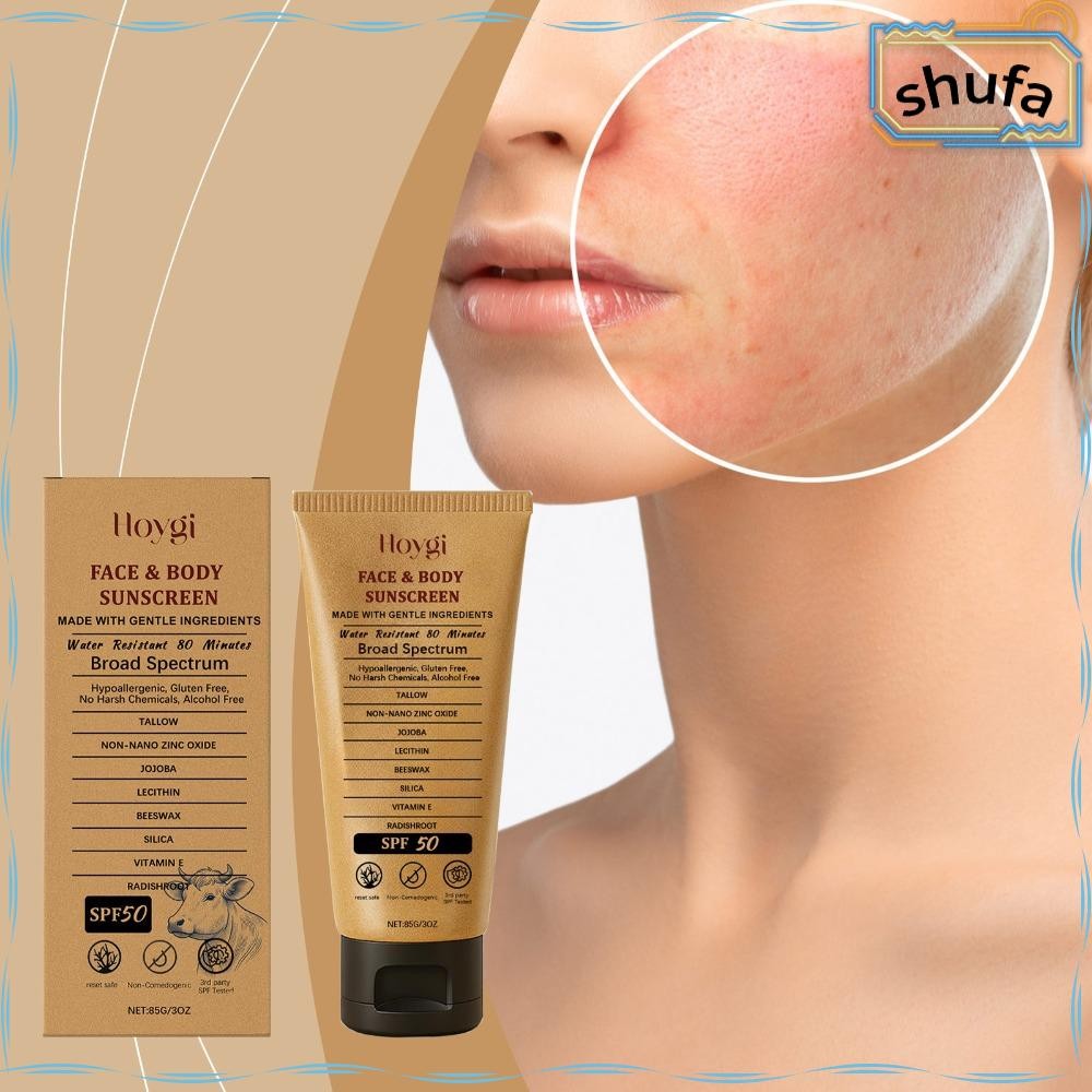 SHUFA Zinc Oxide Sunscreen, Hydrating With Jojoba Oil Hoygi Sunscreen, Summer Refreshing SPF 50 3 Oz
