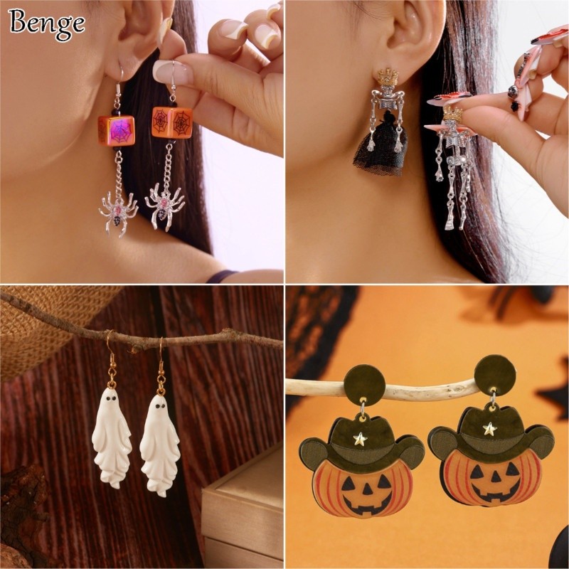 ต่างหูอะคริลิก HALLOWEEN WEB SPIDER สไตล์ย้อนยุค เสริมลุค.party festivalconcert