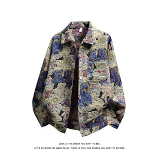 แจ็คเก็ตยีนส์ทรงหลวม สไตล์การ์ตูนหมี เหมาะสำหรับเยาวชน ทุกเพ…