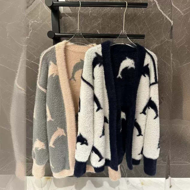 Thombrowne 3062 คาร์ดิแกนผ้าฟลีซ Dolphin