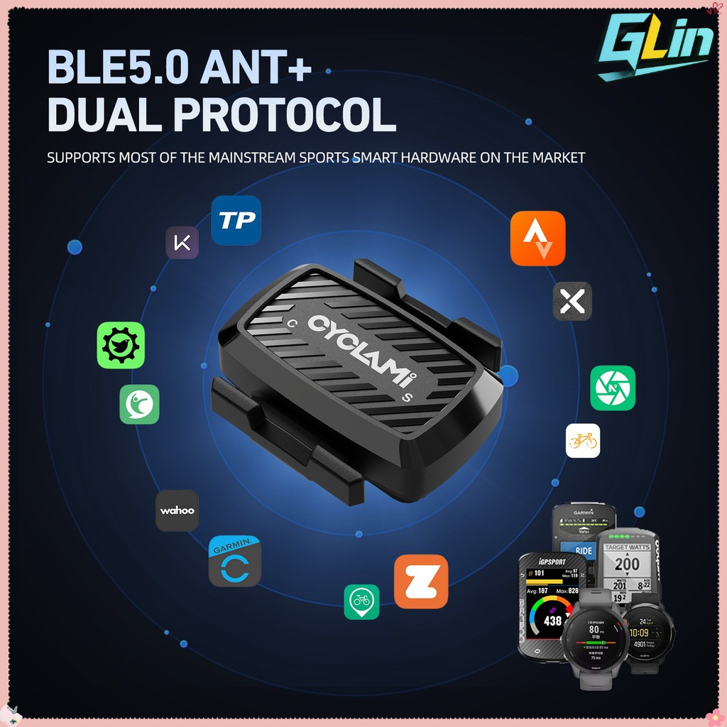 Cyclami Ant+: อุปกรณ์ติดตามความเร็วและจังหวะการครันสำหรับจักรยาน - เหมาะสำหรับใช้งานกับGarmin, Bryto