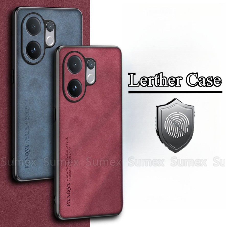 สําหรับ Vivo V60 Lite V2511 5G Lambskin หนัง Soft TPU ซิลิโคนโทรศัพท์ฝาหลังกล้องกันกระแทก Handphone 