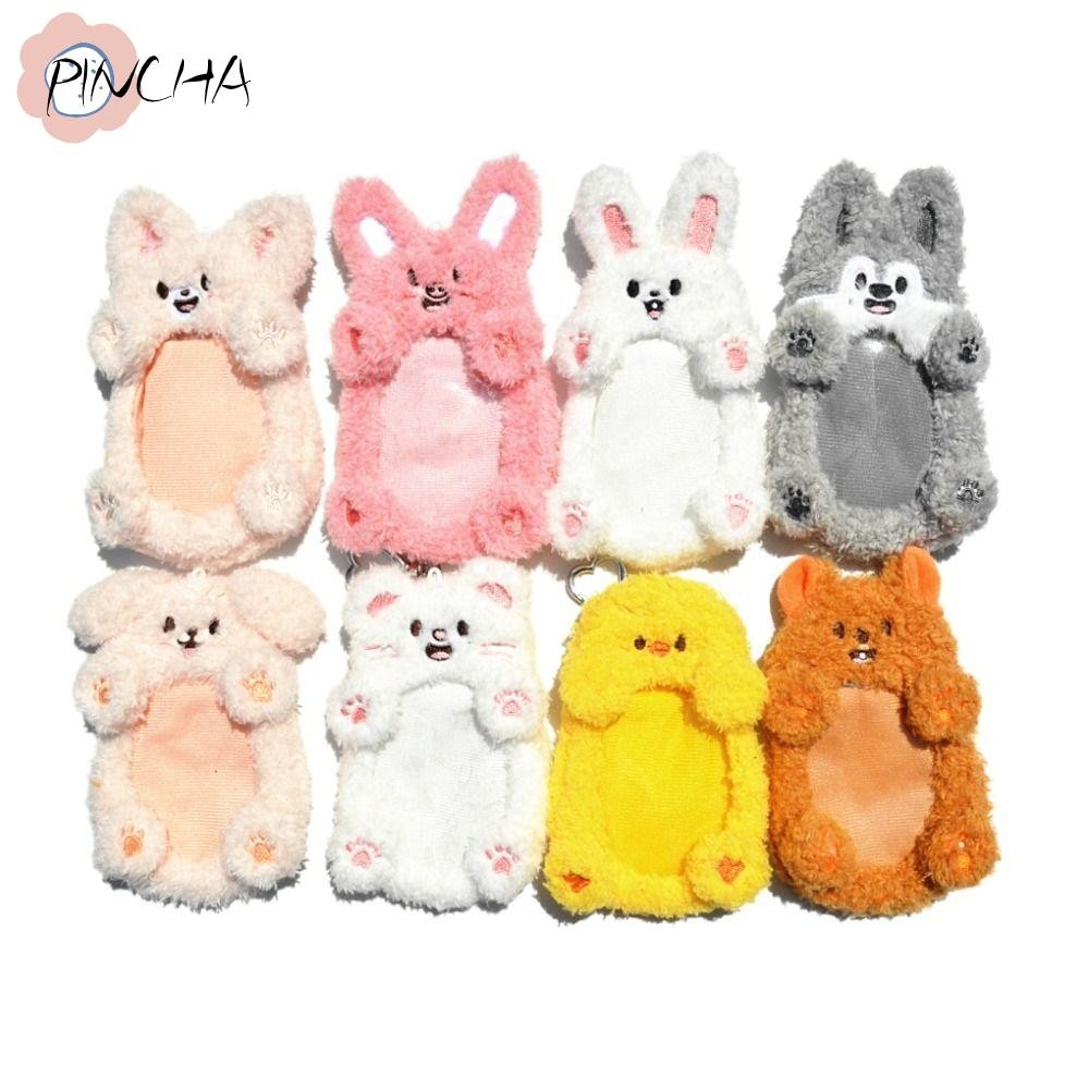 PINCHA Stray Kids Photo Card Holder, SKZOO Bag Pendant Plush Photocard, Cute Cartoon Photocard สําหร