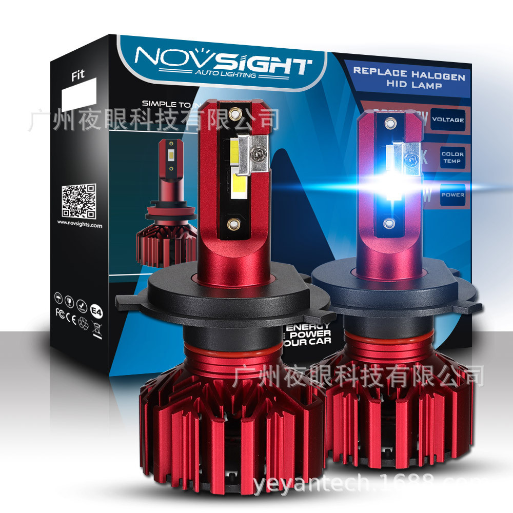 No Novsight ไฟหน้า LED รถจักรยานยนต์รถยนต์ LED ไฟหน้ารถสไตล์ใหม่ LED ไฟหน้า H1 H4 H7