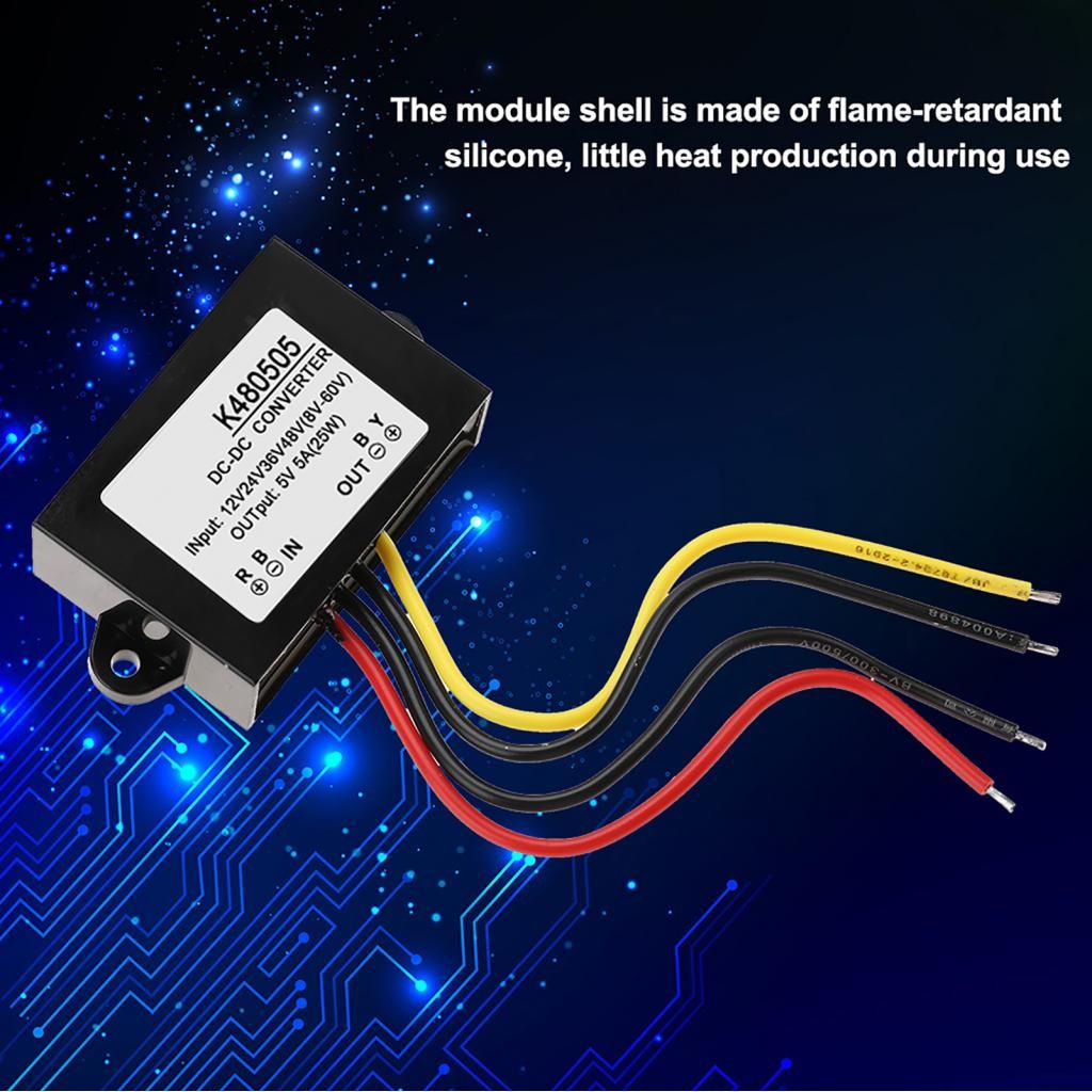 DC Converter DC-DC 5A Monitor Monitor กล้องสำหรับปั๊มน้ำหน้าจอ LED รถยนต์