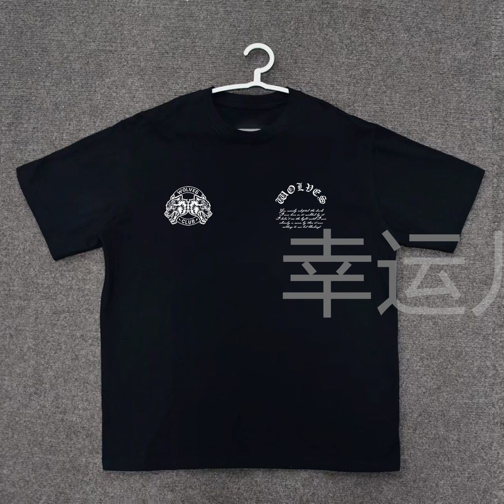 < Darcsport สไตล์ใหม่ > Wolf Head Street Wear Loose Niche Street Wear Round Neck Print Trend Heavy L