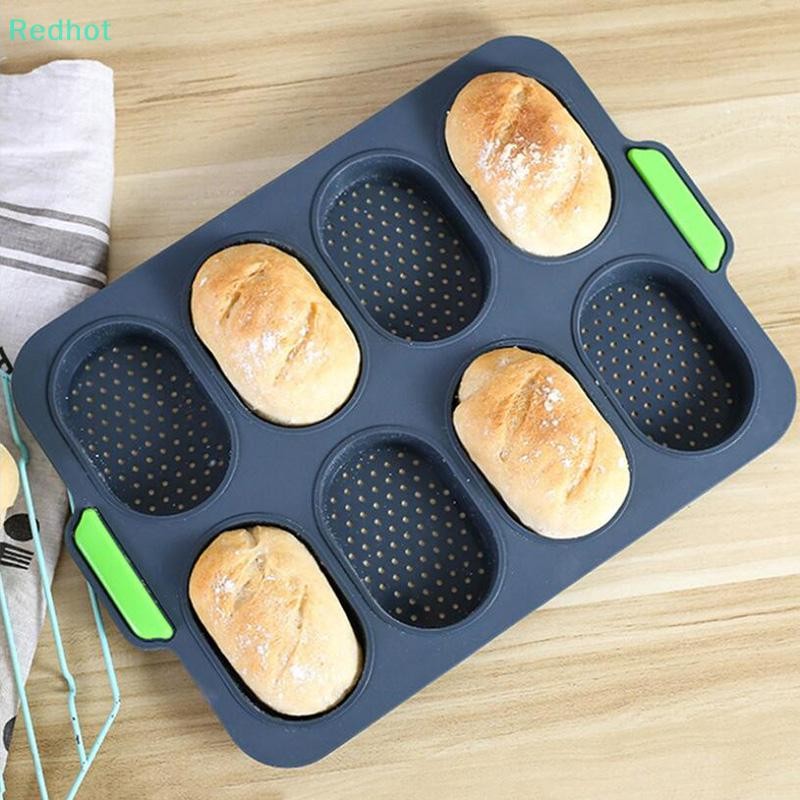 <Redhot> 8 Cavity Baguette Baking Tray แม่พิมพ์อบขนมปังซิลิโคน Non-stick Bakery Pan ลดราคา