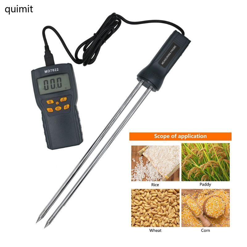 QUIM ข้าว Moisture Test Meter Digital Grain Meter MD7822 จอแสดงผล LCD ความชื้นเครื่องทดสอบมีข้าวสาลี