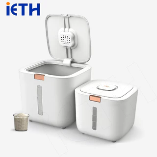 iETH ถังเก็บข้าวสาร 5kg/10kg กล่องเก็บข้าวสารกันแมลง ฝา Pop-up สูญญากาศ กันความชื้น กล่องเก็บอาหารแห้ง ประหยัดพื้นที่ ส่งฟรี