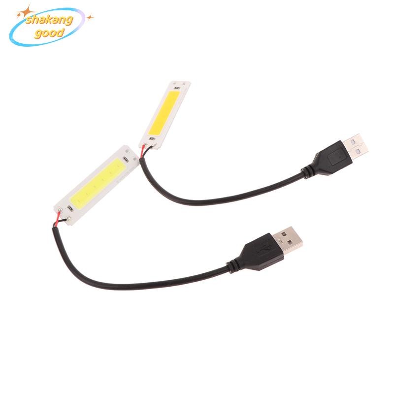 SKTH 5V USB ไฟ LED แหล่ง 2W COB Strip Bar หลอดไฟ 60x15 มม.เย็นสีขาว 3000K 6500K สําหรับ DIY โคมไฟทํางาน SKK