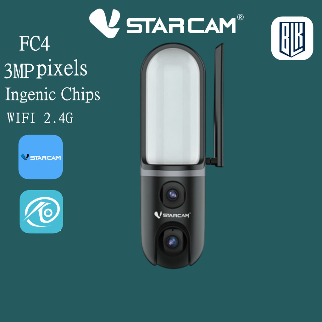 VStarcam FC4 3MP ไฟ LED ติดผนังกลางแจ้ง ไฟส่องสว่าง กล้องวงจรปิดภายนอก กล้อง IP IP Camera