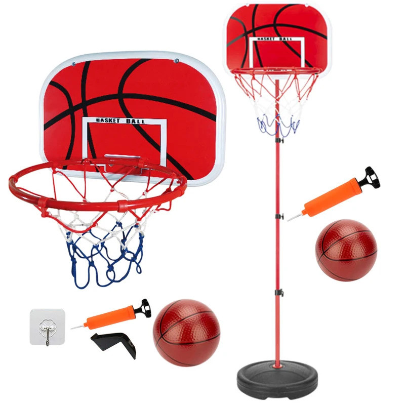 Basketball Hoop with Ball and Pump Basketball Goals Adjustable Portable Basketball Hoop Indoor Outdo