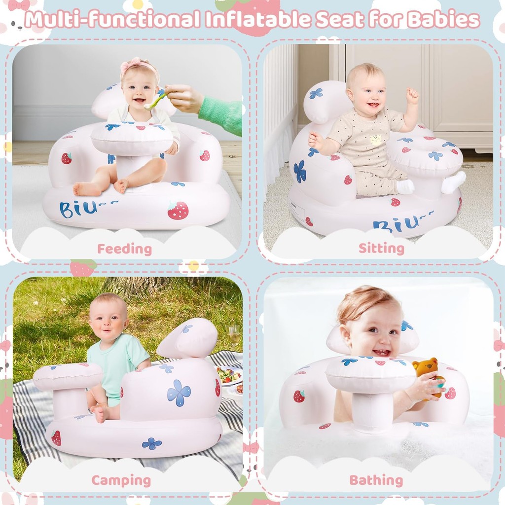 ที่นั่งเด็กแบบเป่าลมสําหรับทารก 3 เดือนขึ้นไป, PAKOO Baby Support Seat เก้าอี้เด็กวัยหัดเดินสําหรับน