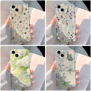 Flower เคสทรศัพท์ For iPhone 11 Pro Max กรณีที่ชัดเจน iPhone 16 15 12 13 14 Pro X XR XS Max 16 15 7 8 Plus SE 2020 เคส