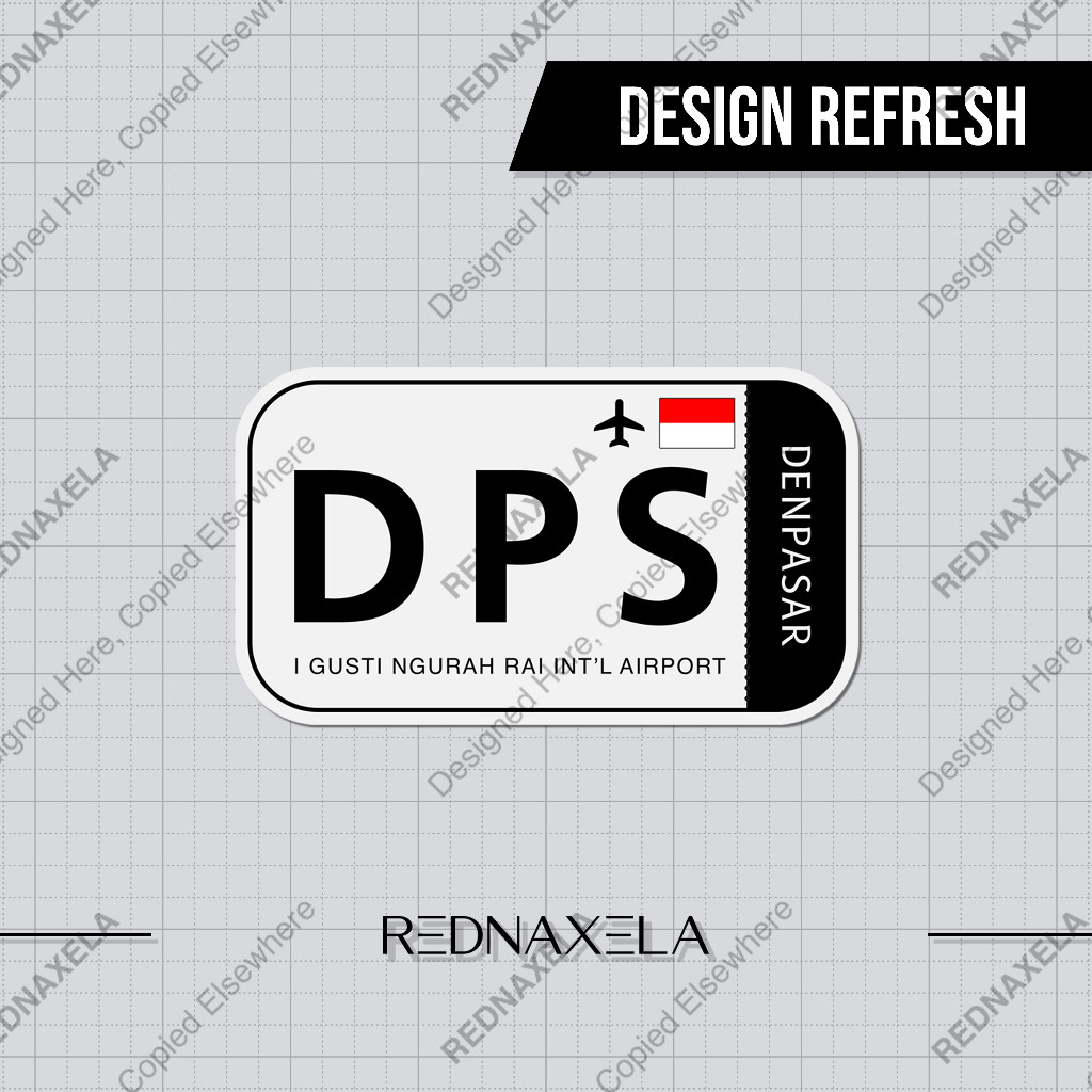 สติ๊กเกอร์ไวนิล I Gusti Ngurah Rai International Airport Code DPS Sign Sticker
