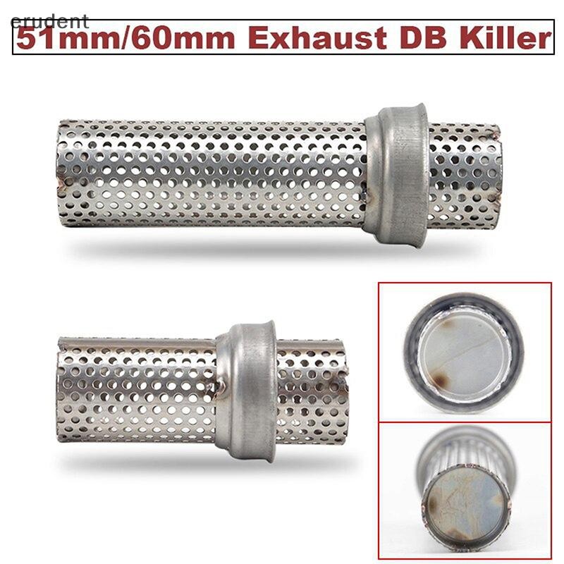 Erudent Slip On Universal Motorcycle 51mm 60mm DB Killer Catalyst Silencer Noise Sound Eliminator Ex