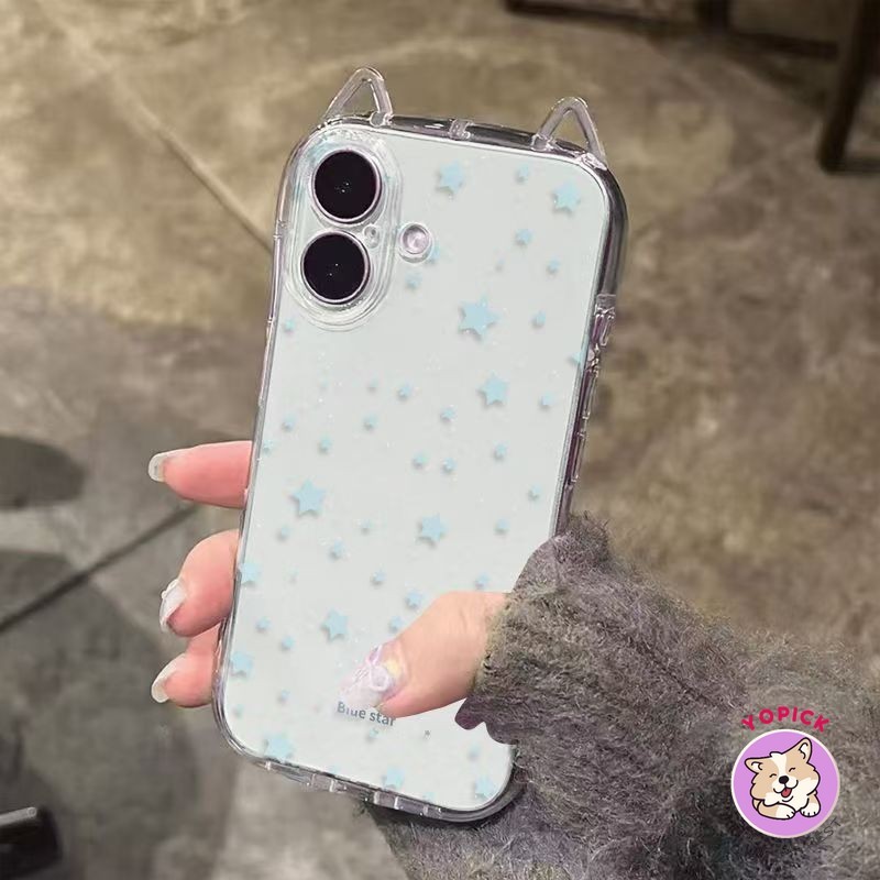 เหมาะสําหรับเคสโทรศัพท์ iPhone16 Colored Stars ใหม่ iPhone 151413 12 11pro หูแมว xsmax ซิลิโคน xs/xr ผู้หญิง 78 โปร่งใส TED - รูปที่ 3