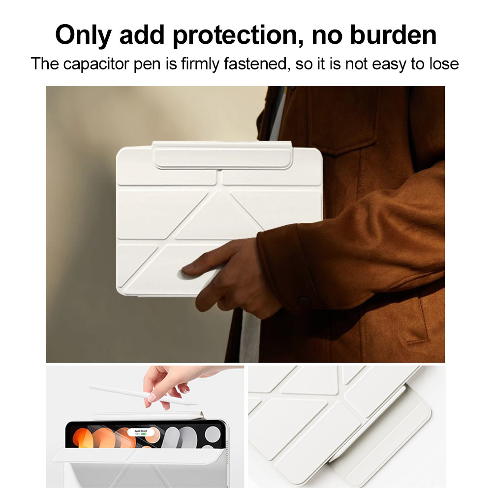 เคสป้องกันขาตั้งรูปตัวYพร้อมคลิปแม่เหล็กสองด้านสำหรับ IPad Pro11 12.9 2018-2022 Gen11/10 Air5/4 Mini6/7 Air 13”เคสไอ-XF - รูปที่ 5