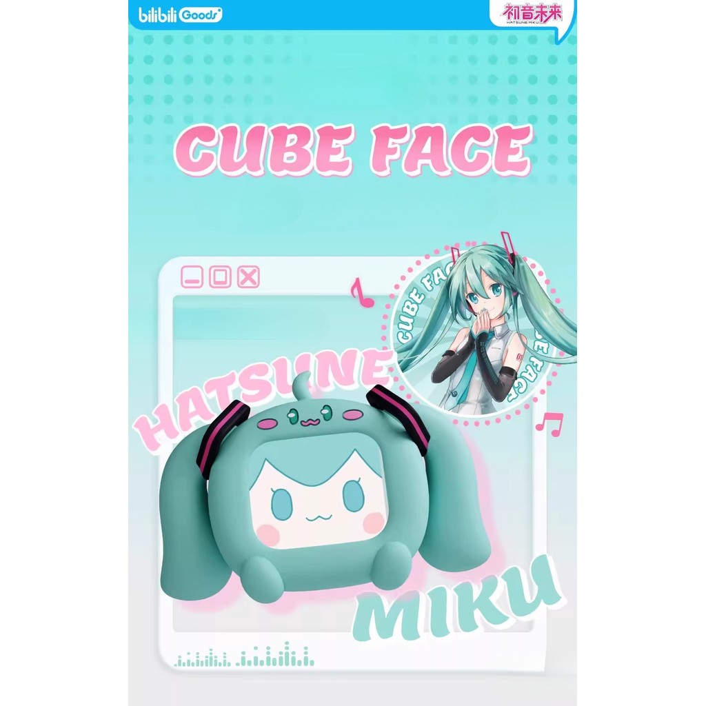 Hatsune Miku CUBE FACE หูฟังบลูทูธหน้าจอสัมผัส LCD (เข้ากันได้กับ Android & iOS)