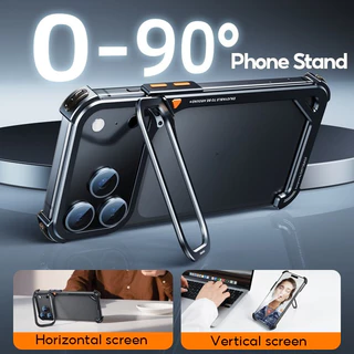 OATSBASF เคสโทรศัพท์โลหะกันชนเคสโทรศัพท์พร้อมขาตั้งเลนส์สําหรับ iPhone 17 Pro Max/17 Pro