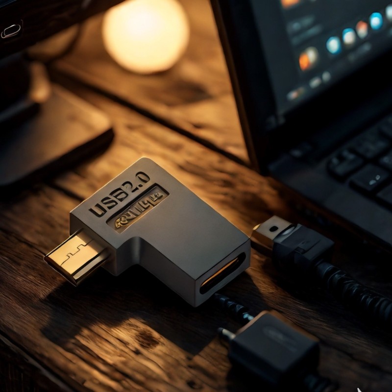 TY ชุด 4 USB C ถึง USB 90 องศาอะแดปเตอร์มุม Fast Charging 2A 480Mbps Data Transfer Converter โลหะ AB