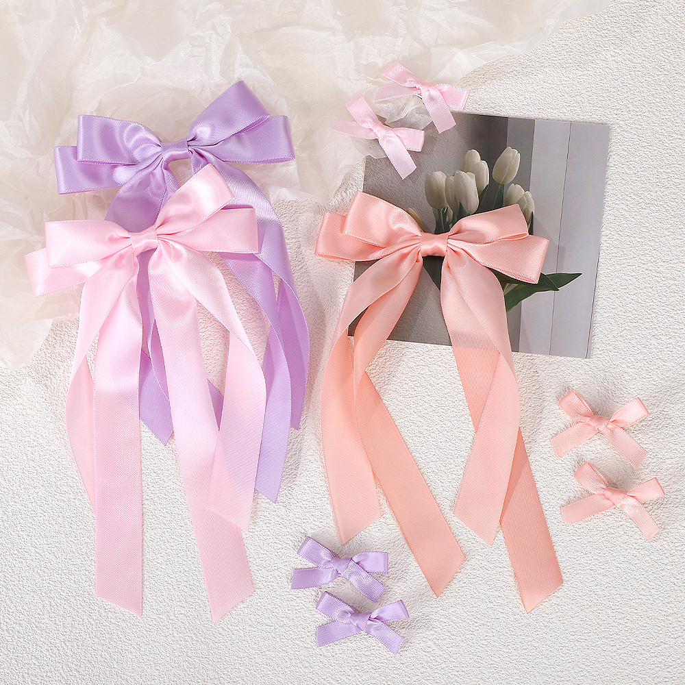 7pcs เซ็ตคลิปผมทรงเรโทร ดีไซน์หรูหรา กับโบว์และริบบิ้นซาติน เพิ่มลุคให้น่ารักสำหรับผู้หญิง